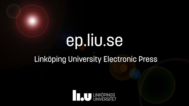 The text ep.liu.se Linköpings University Electronic Press against a dark background.