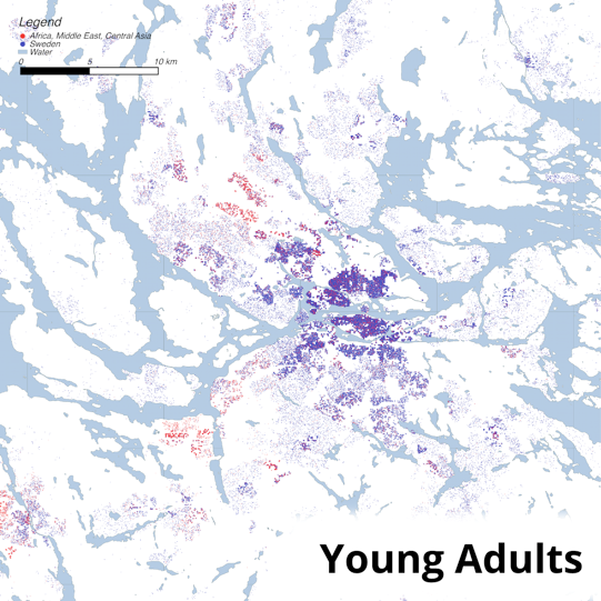 Karta över unga vuxna 