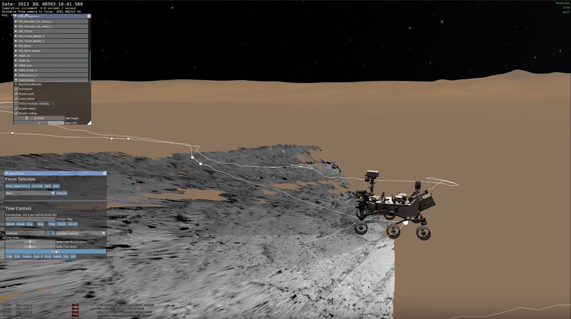 Visualisering av Mars rovern Curiosity