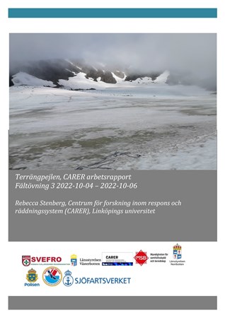 Omslag för publikation 'Fältövning 3 2022-10-04 - 2022-10-06: Terrängpejlen, CARER arbetsrapport'