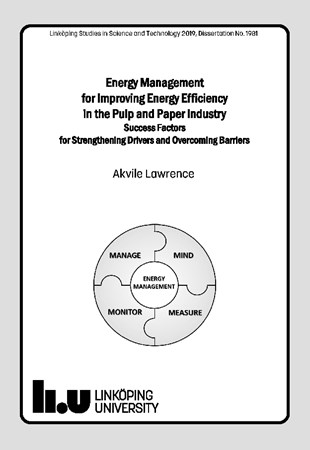 Cover of publication 'Energy Management for Improved Energy Efficiency in the Pulp and Paper Industry: Success Factors for Strengthening Drivers and Overcoming Barriers'