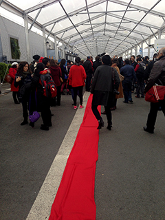 KLimataktion: röda linjen utlagd på konferensområdet