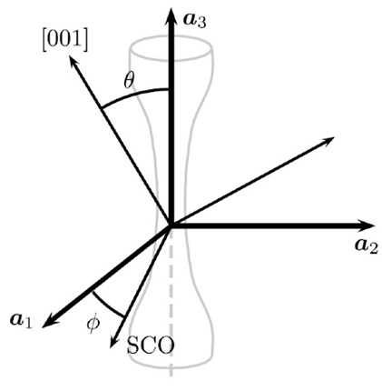 Fig. 2: Definition of misalignment in crystal orientation of the specimen.
