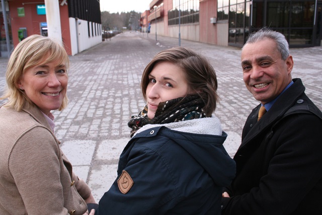 Samarbete kring Studentmedarbetare. Fr v Karin Ström Lehander, LiU, Caroline Norén, kogvetstudent, Faiz Jaber, Lkpg kommun, 2016