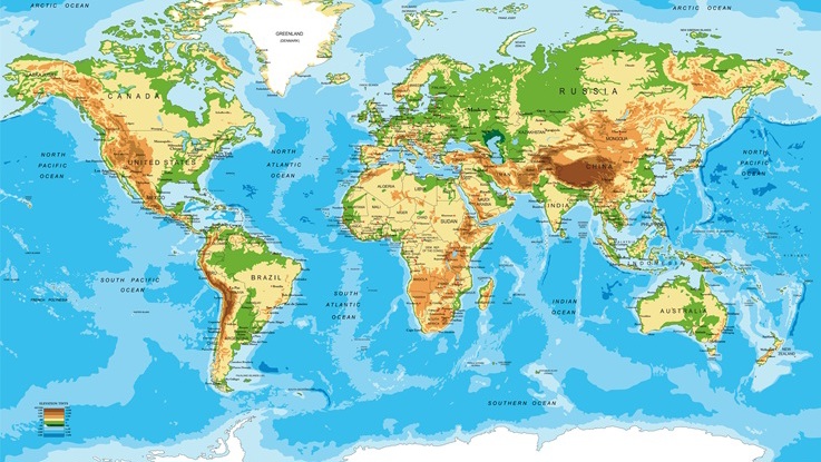 Bilden visar en världskarta/Picture shows world map