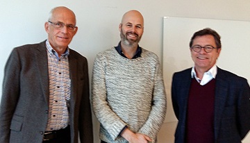 Åke Wasteson, ordförande i AF, Erik Berglund, Göran Hessling, AF-prisfondens styrelse. 