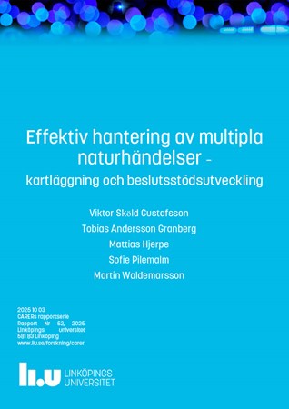 Omslag för publikation 'Effektiv hantering av multipla naturhändelser – kartläggning och beslutsstödsutveckling'