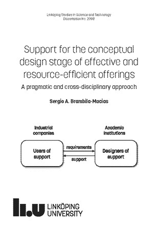 Omslag för publikation 'Support for the conceptual design stage of effective and resource-efficient offerings: A pragmatic and cross-disciplinary approach'