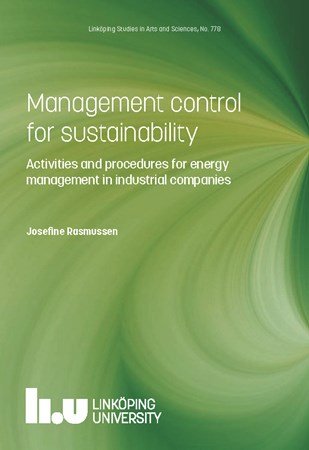 Omslag för publikation 'Management control for sustainability: Activities and procedures for energy management in industrial companies'