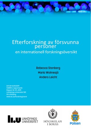 Omslag för publikation 'Efterforskning av försvunna personer: en internationell forskningsöversikt'
