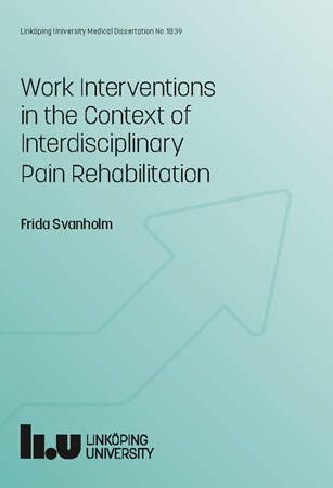Omslag för publikation 'Work Interventions in the Context of Interdisciplinary Pain Rehabilitation'