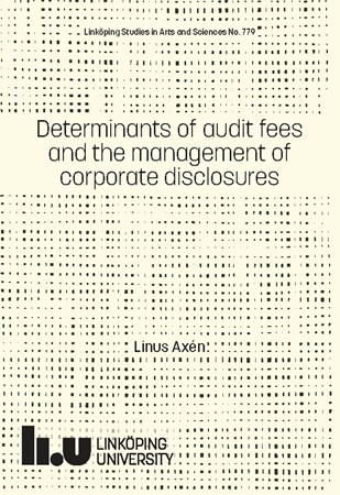 Cover of publication 'Determinants of audit fees and the management of corporate disclosures'