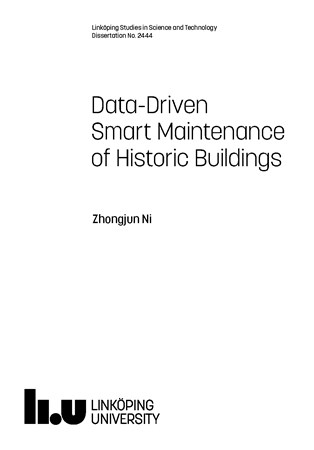Cover of publication 'Data-Driven Smart Maintenance of Historic Buildings'