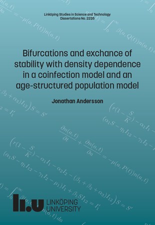 Omslag för publikation 'Bifurcations and Exchange of Stability with Density Dependence in a Coinfection Model and an Age-structured Population Model'