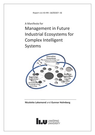 Cover of publication 'A manifesto for management in future industrial ecosystems for complex intelligent systems'
