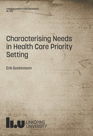 Omslag för publikation 'Characterising Needs in Health Care Priority Setting'