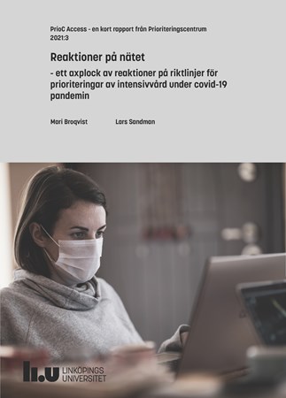 Omslag för publikation 'Reactions online: reactions to priority setting principles for intensive care during the covid-19 pandemic'
