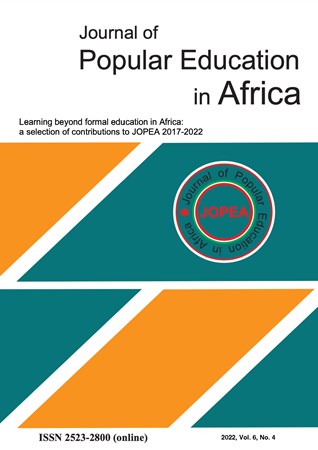 Omslag för publikation 'Learning beyond formal education in Africa: a selection of contributions to JOPEA 2017-2022'