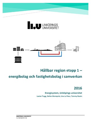 Omslag för publikation 'Hållbar Region Etapp 1: Energibolag och fastighetsbolag i samverkan'
