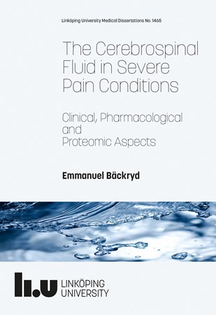 Cover of publication 'The Cerebrospinal Fluid in Severe Pain Conditions: Clinical, Pharmacological and Proteomic Aspects'