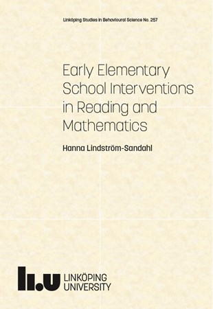 Cover of publication 'Early Elementary School Interventions in Reading and Mathematics'