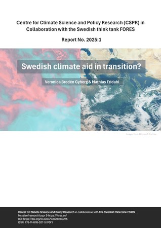 Cover of publication 'Swedish climate aid in transition?'