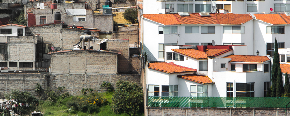 Buildings illustrating a segregated Mexico city