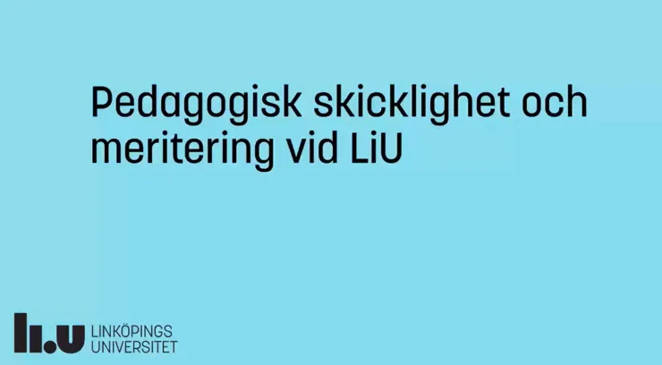 Title: Pedagogical expertise and qualifications at LiU