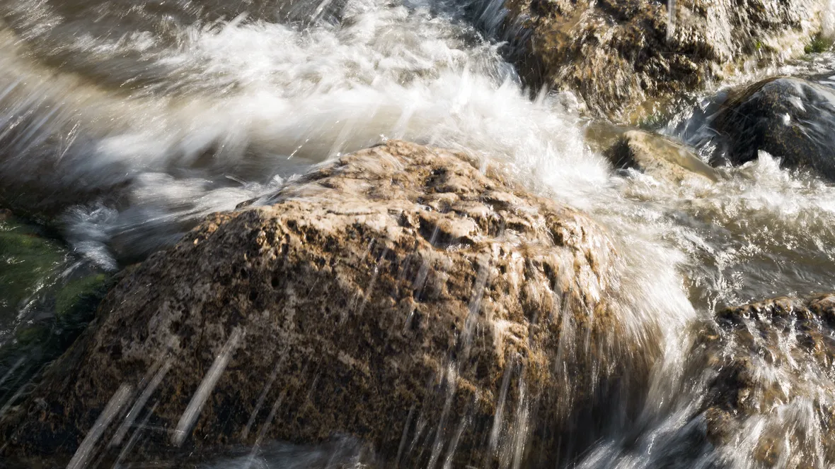 Water on a rock