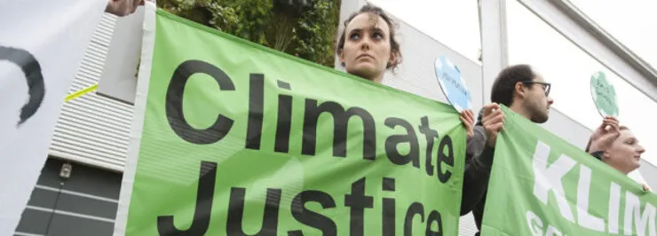 Demonstration with banners
