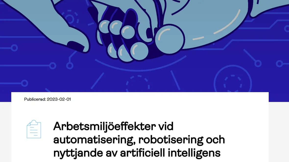 Skärmbild av en nyhet på AFA forskning.