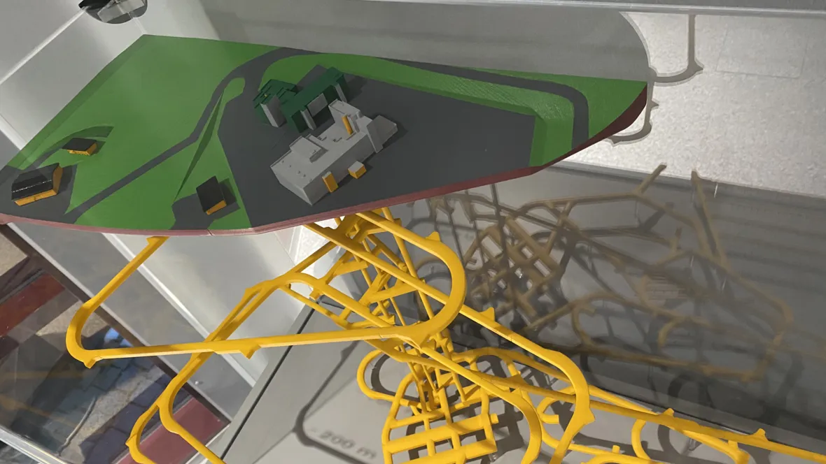 A model showing the final disposal of nuclear waste