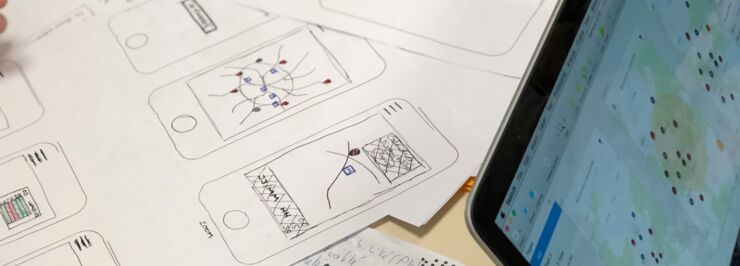 Design sketches on mobile apps