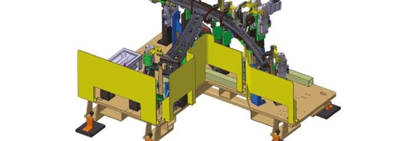 En datorgenererad bild av en maskin som används för att tillverka en annan maskin.