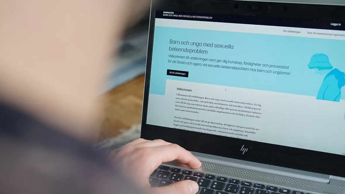 Dator som visar Barnafrid utbildning Barn och unga med sexuellabeteendeproblem