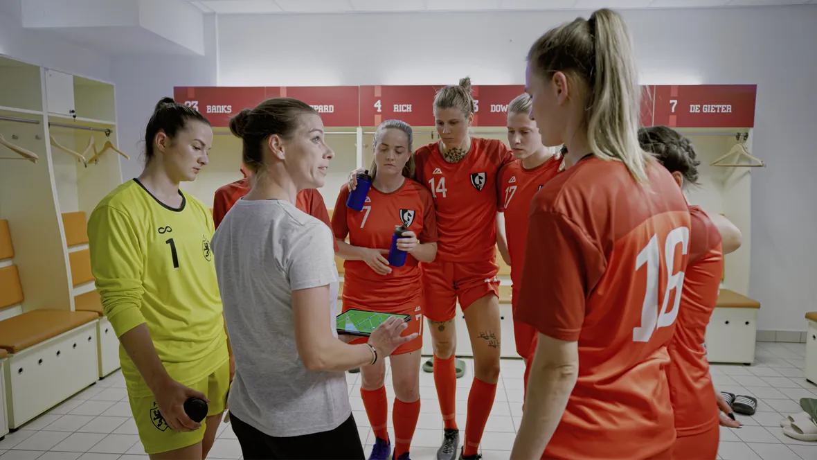 A picture of soccer players