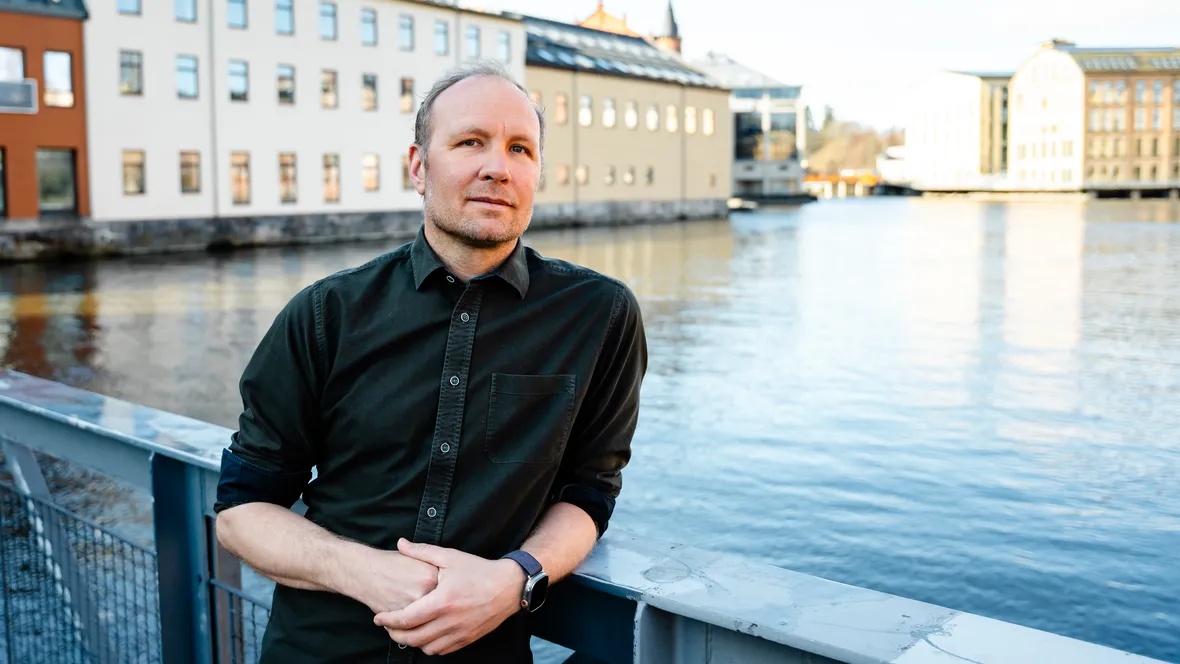 Portrait of man by the stream