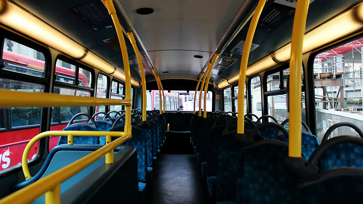 Inside of a bus