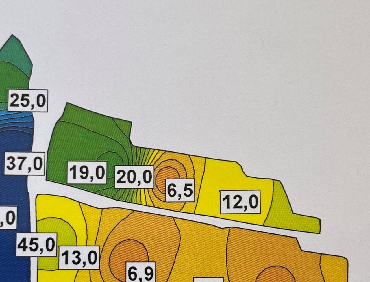 Figur 1. Kaliumvärden från markkartering ligger till grund för styrfilen.