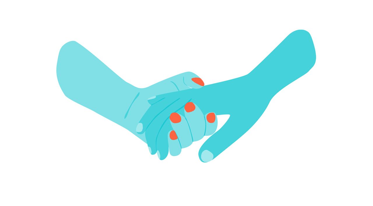 Händer som håller varandra