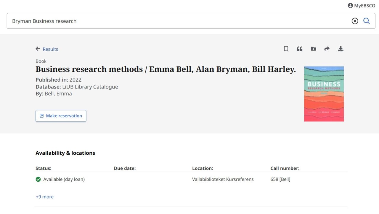 A hit list in a search service.
