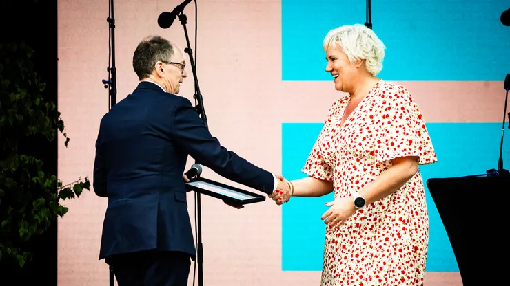 Jan-Ingvar Jönsson and Kristina Edlund on stage