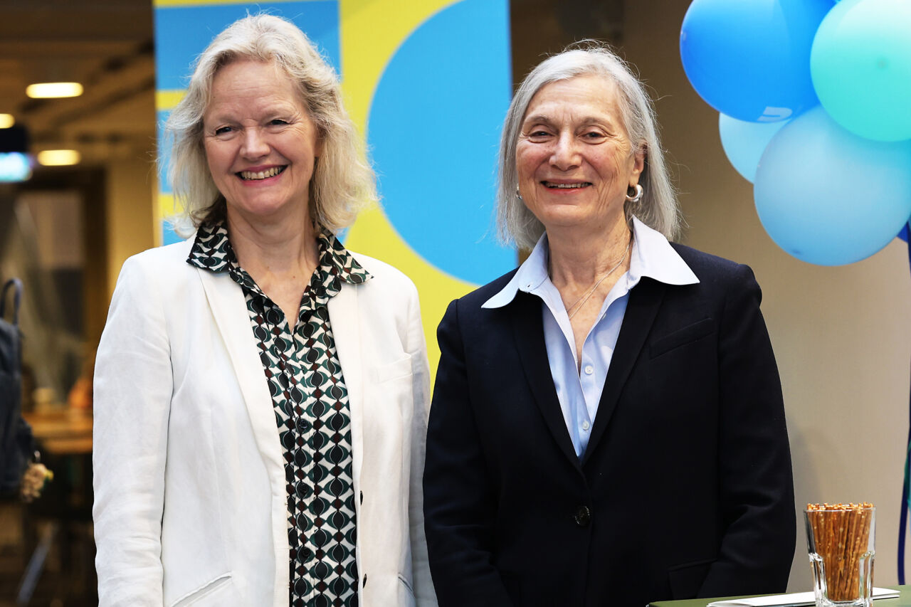 Gillian Einstein and dean Lena Jonasson stand together for a photo