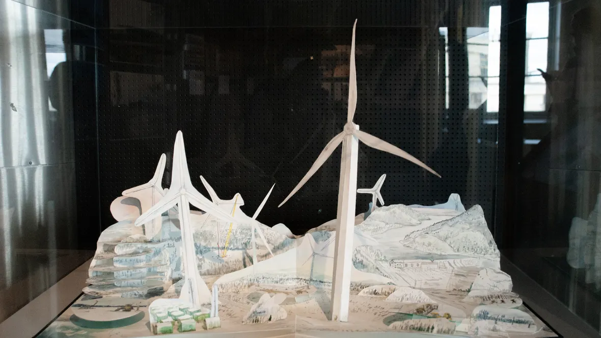 Pop-up book behind glass