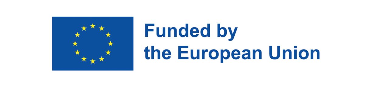 EU-emblem med EUs flagga och texten 