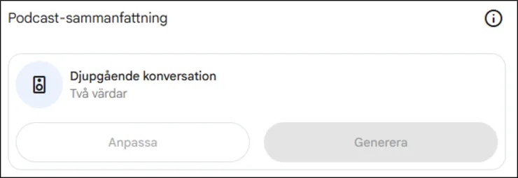 Bildtext 2. Efter val av antalet berättarröster är det bara att trycka på knappen generera.