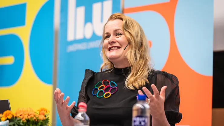 Angela Woods föreläser.