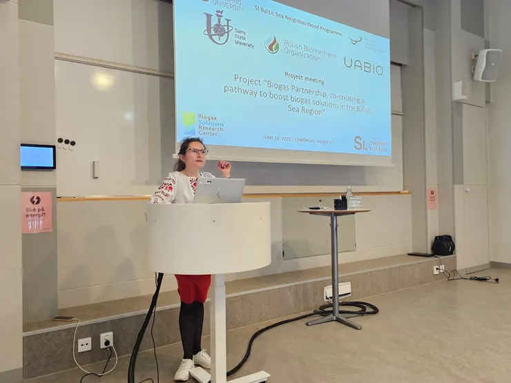 A is person holding a presentation