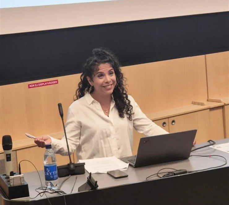 woman lecturing