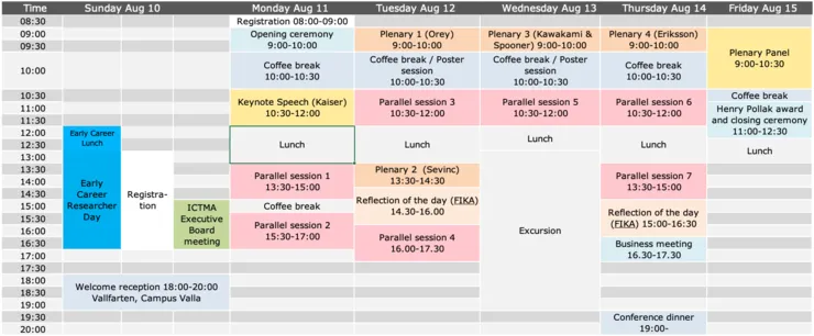 schedule for the conference